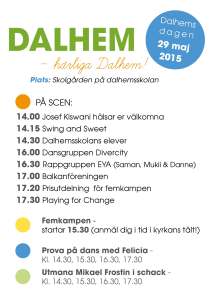 Affisch med programpunkter - Dalhemsdagen 2015