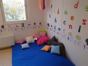 Språk rum med många bokstäver.